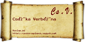 Csóka Verbéna névjegykártya